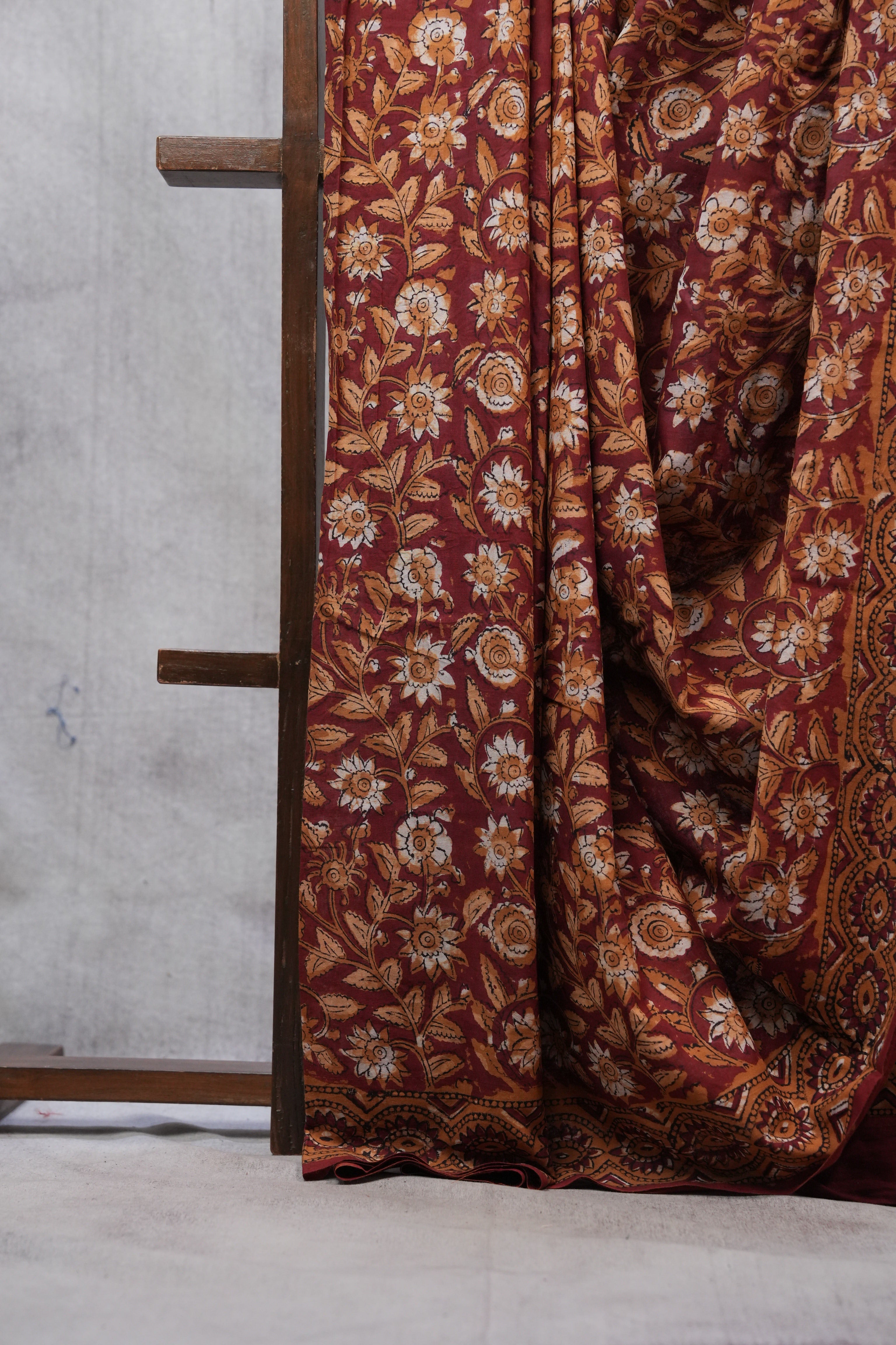 Maroon HBP Cotton Saree - SRMCS2517