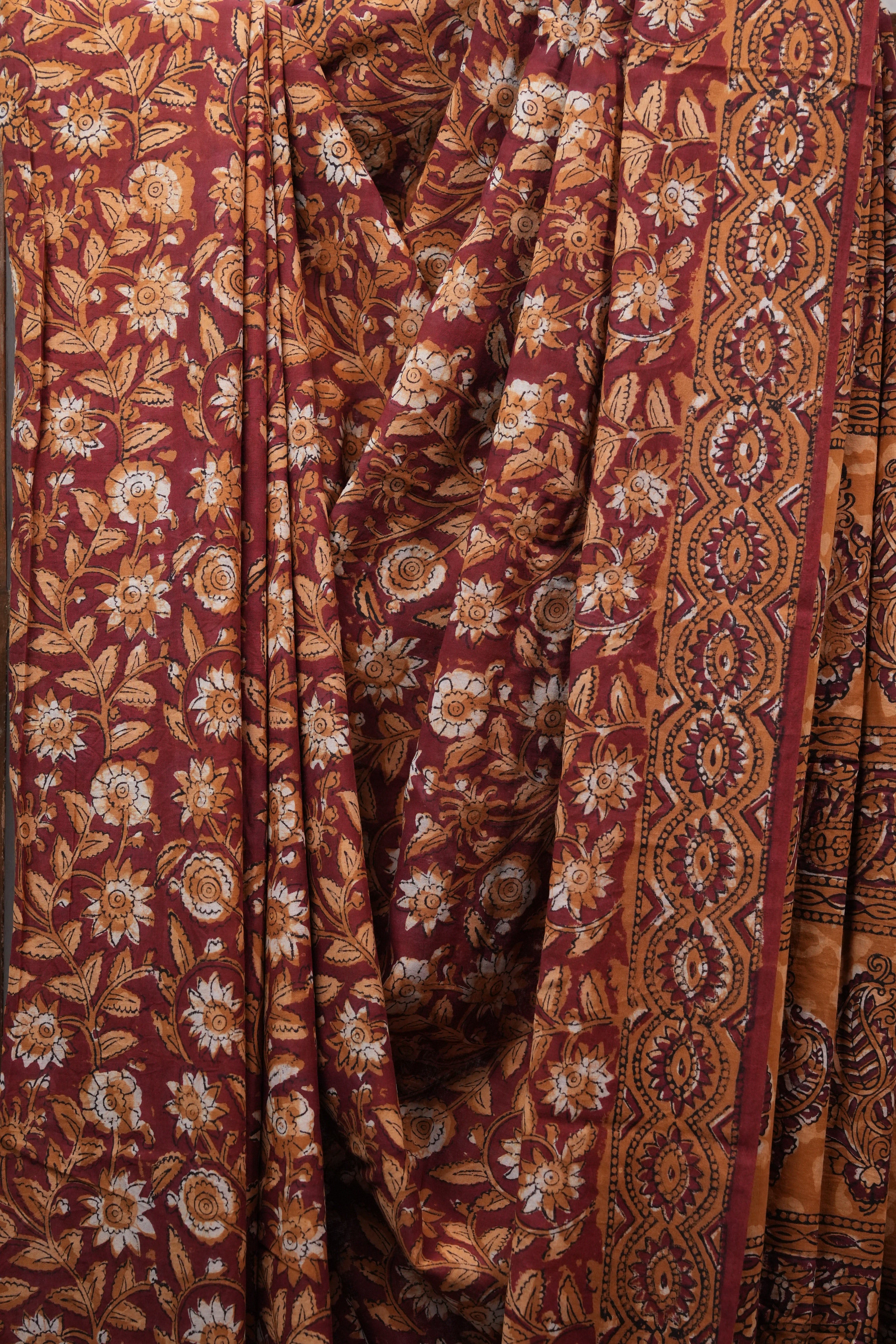 Maroon HBP Cotton Saree - SRMCS2517