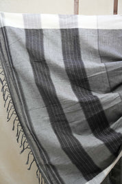 Grey Small Checks Cotton Patteda Anchu Saree - SRGPAS241