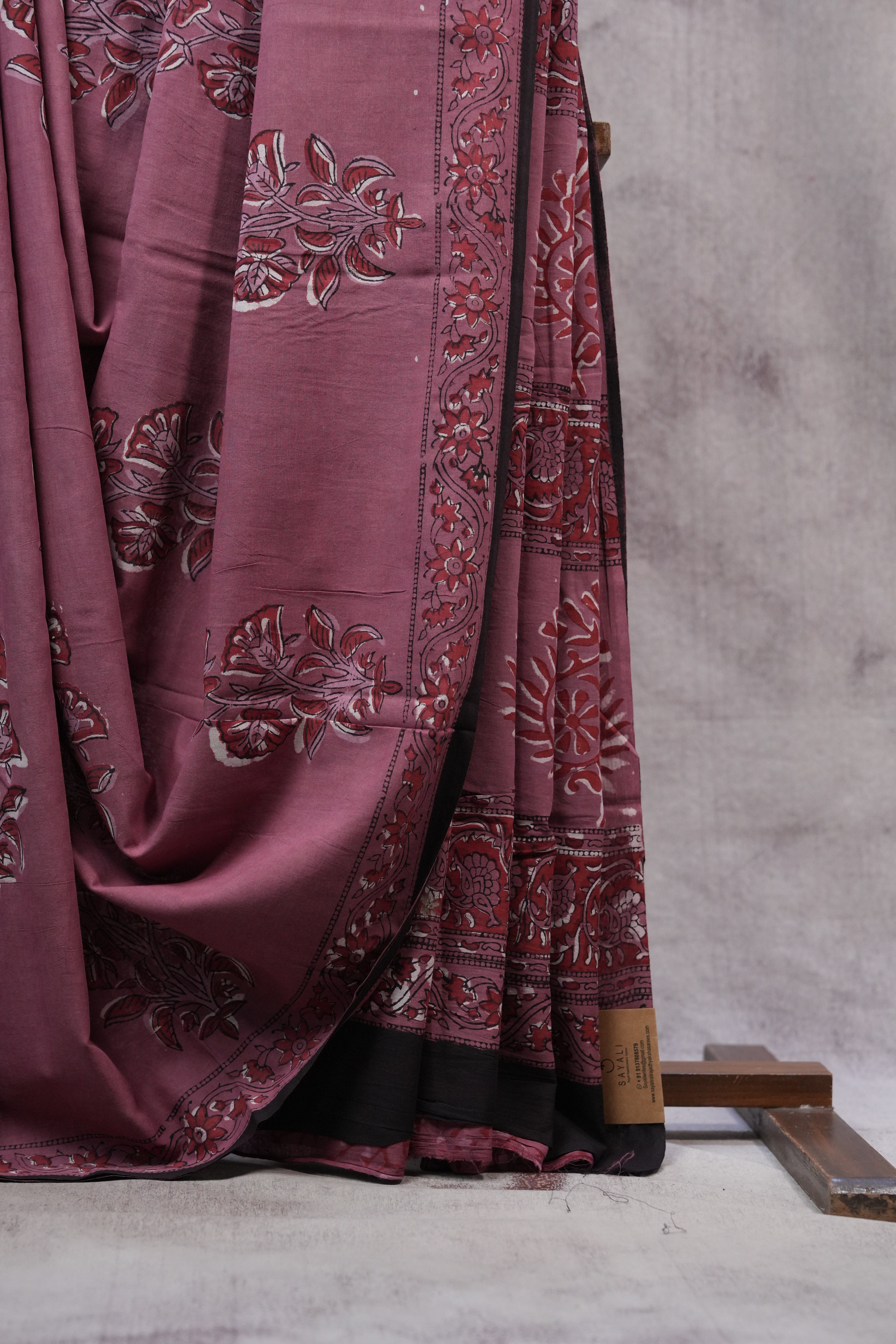 Watermelon Pink HBP Cotton Saree - SRWPCS2519