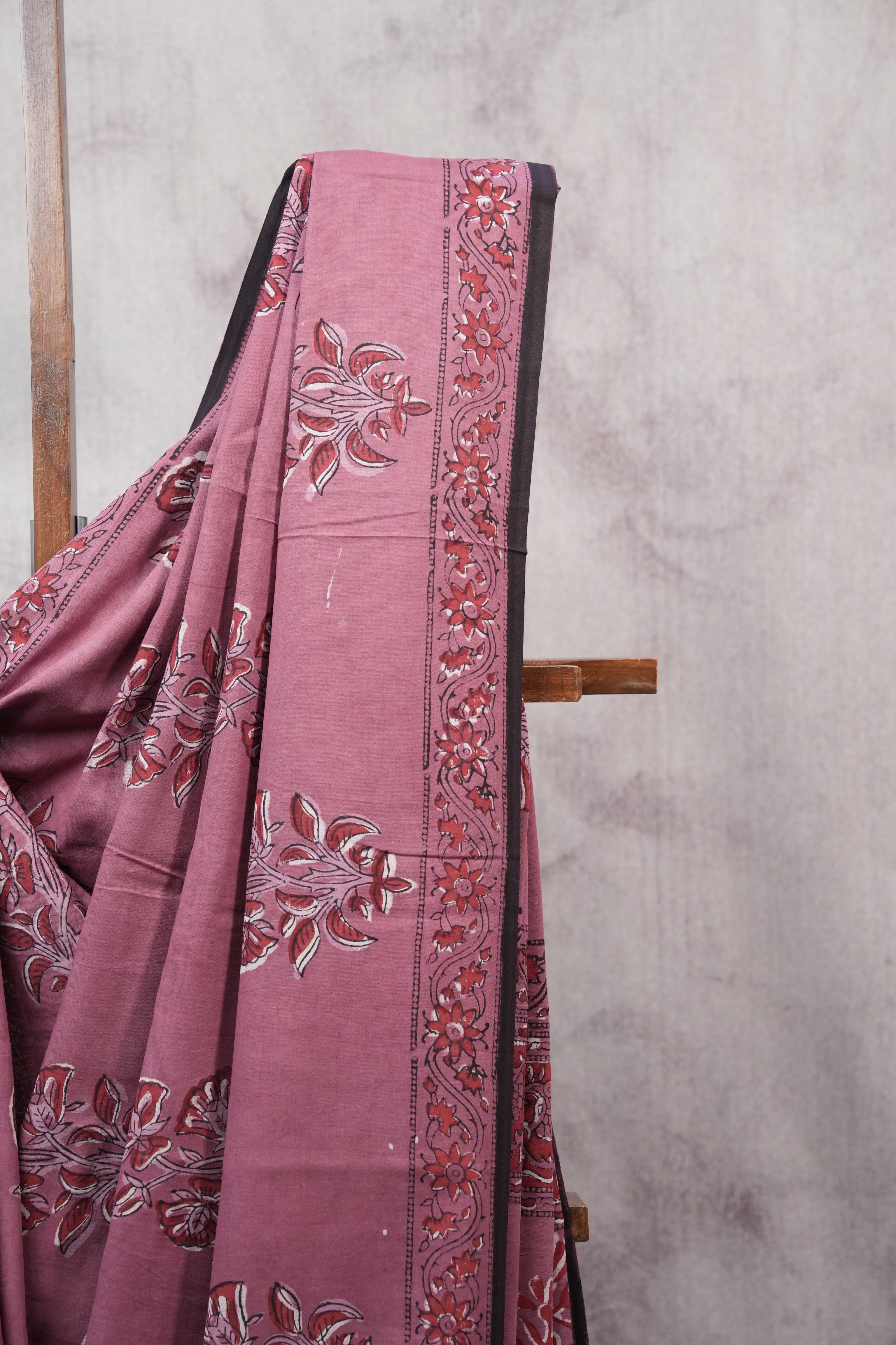 Watermelon Pink HBP Cotton Saree - SRWPCS2519