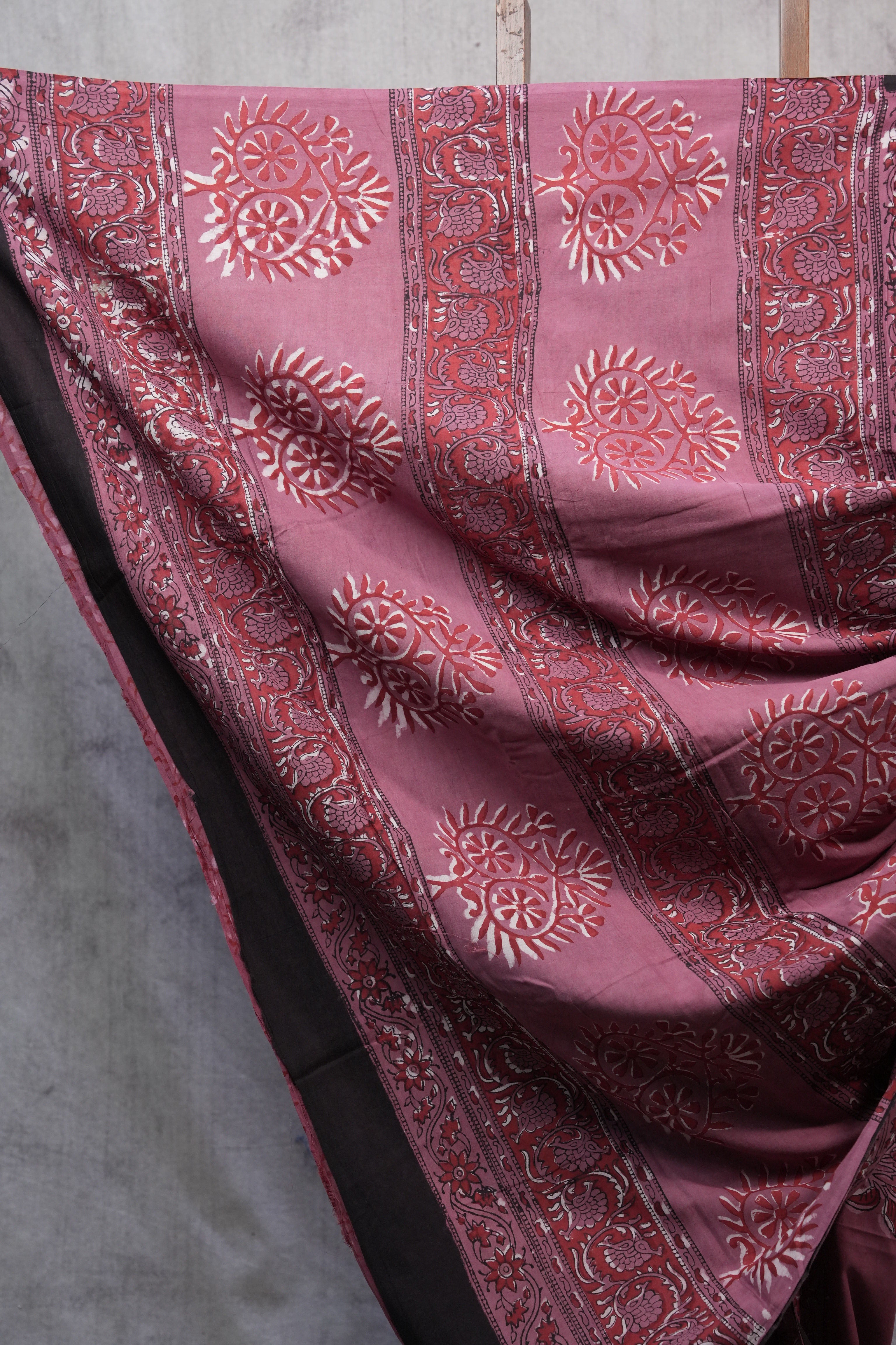 Watermelon Pink HBP Cotton Saree - SRWPCS2519