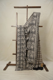 Black HBP Cotton Saree - SRBCS2891