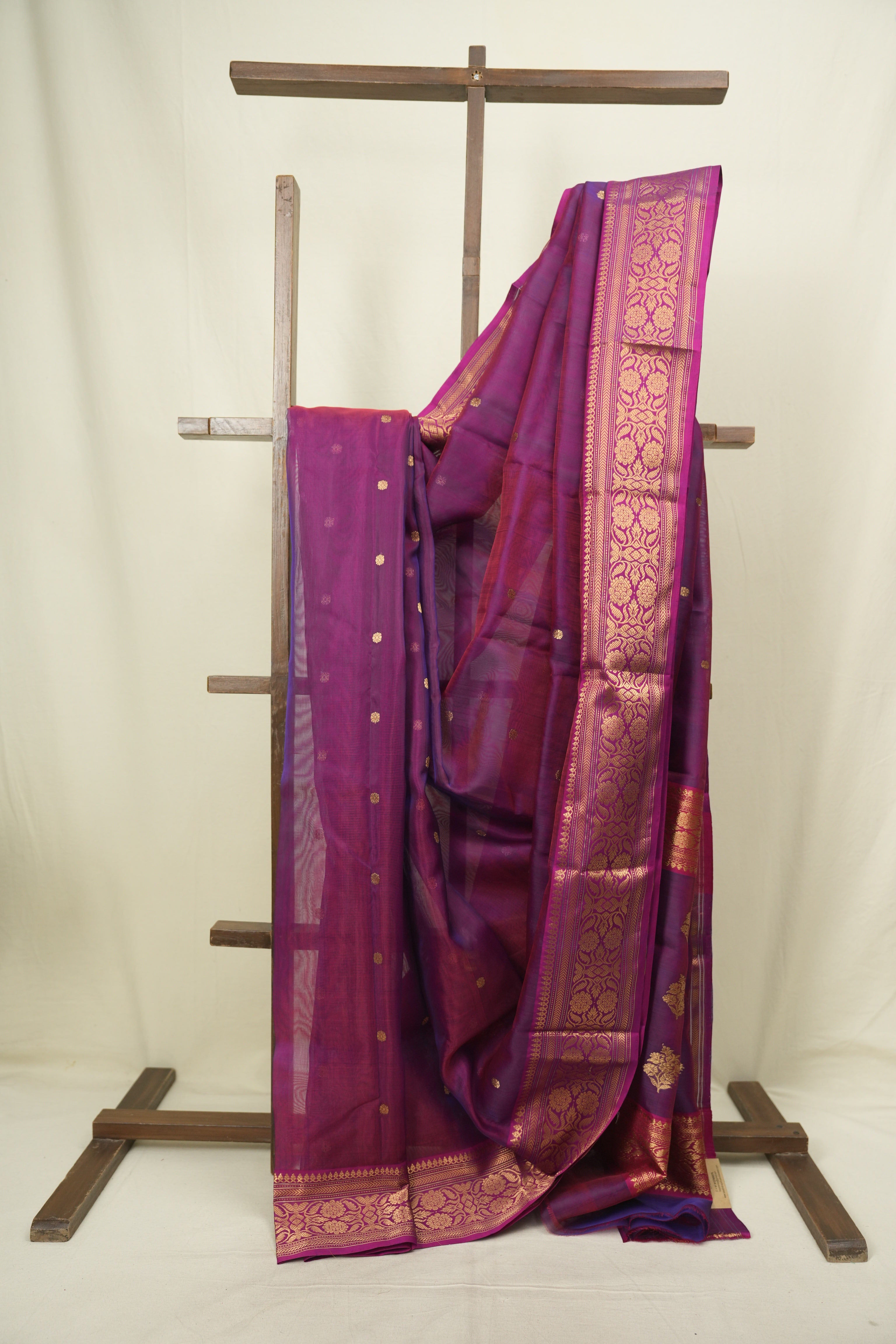 Dual Tone Purple Chanderi Tissue Silk Saree - SRDTPCTS367