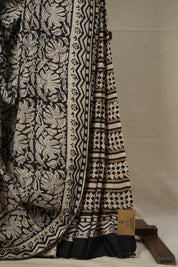 Black HBP Cotton Saree - SRBCS2891