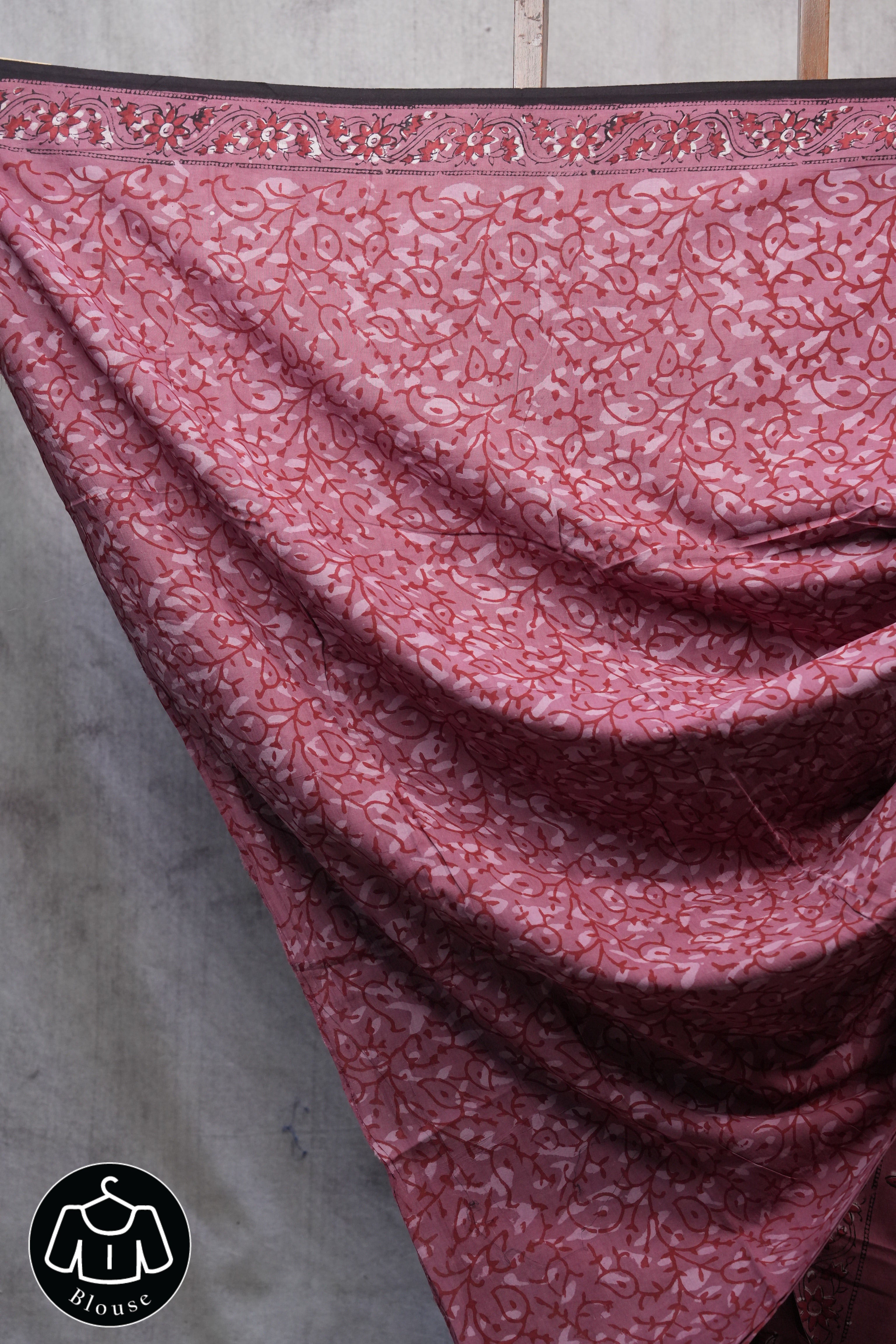 Watermelon Pink HBP Cotton Saree - SRWPCS2519