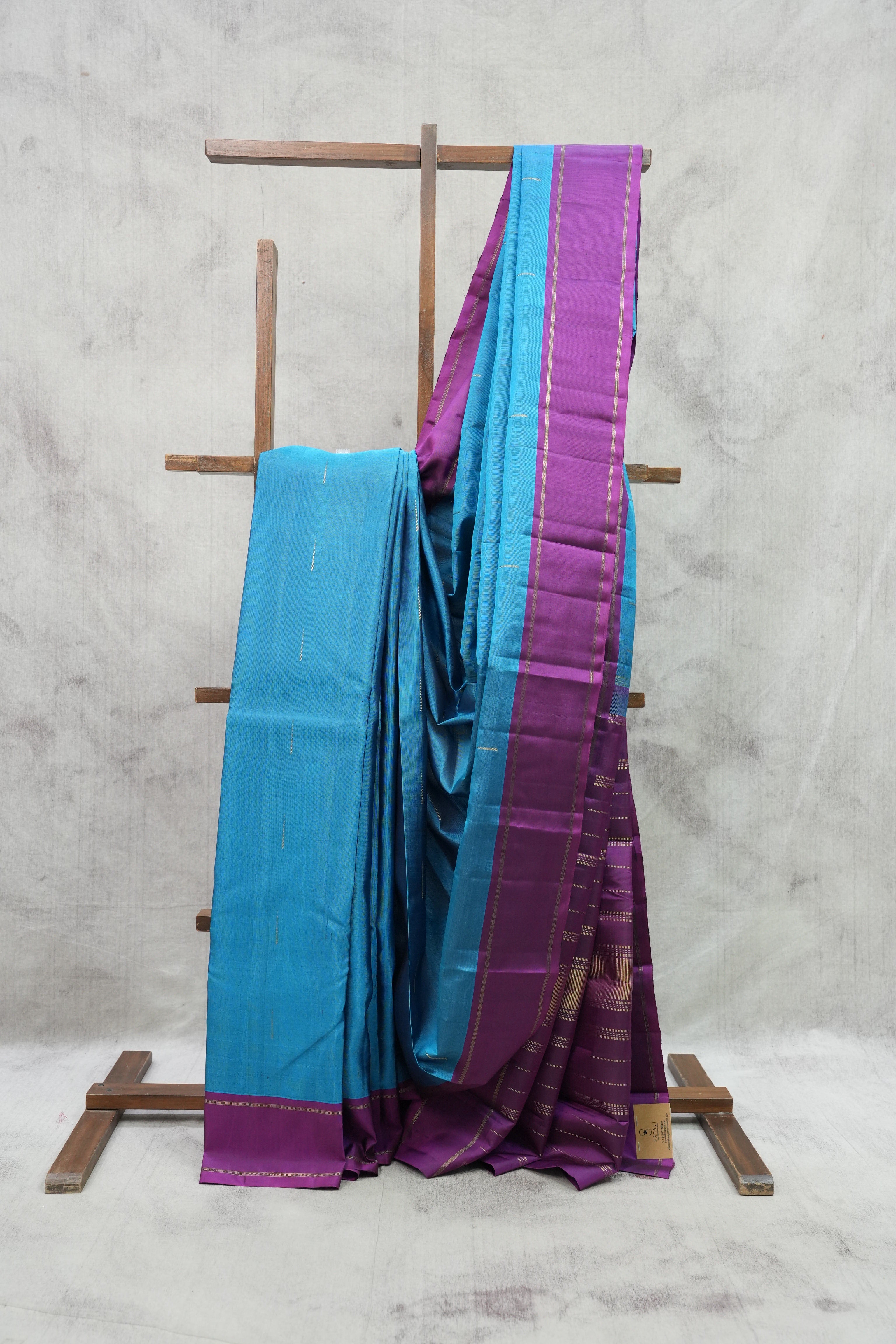 Teal Blue Kanjeevaram Silk Saree-SRTBKSS707
