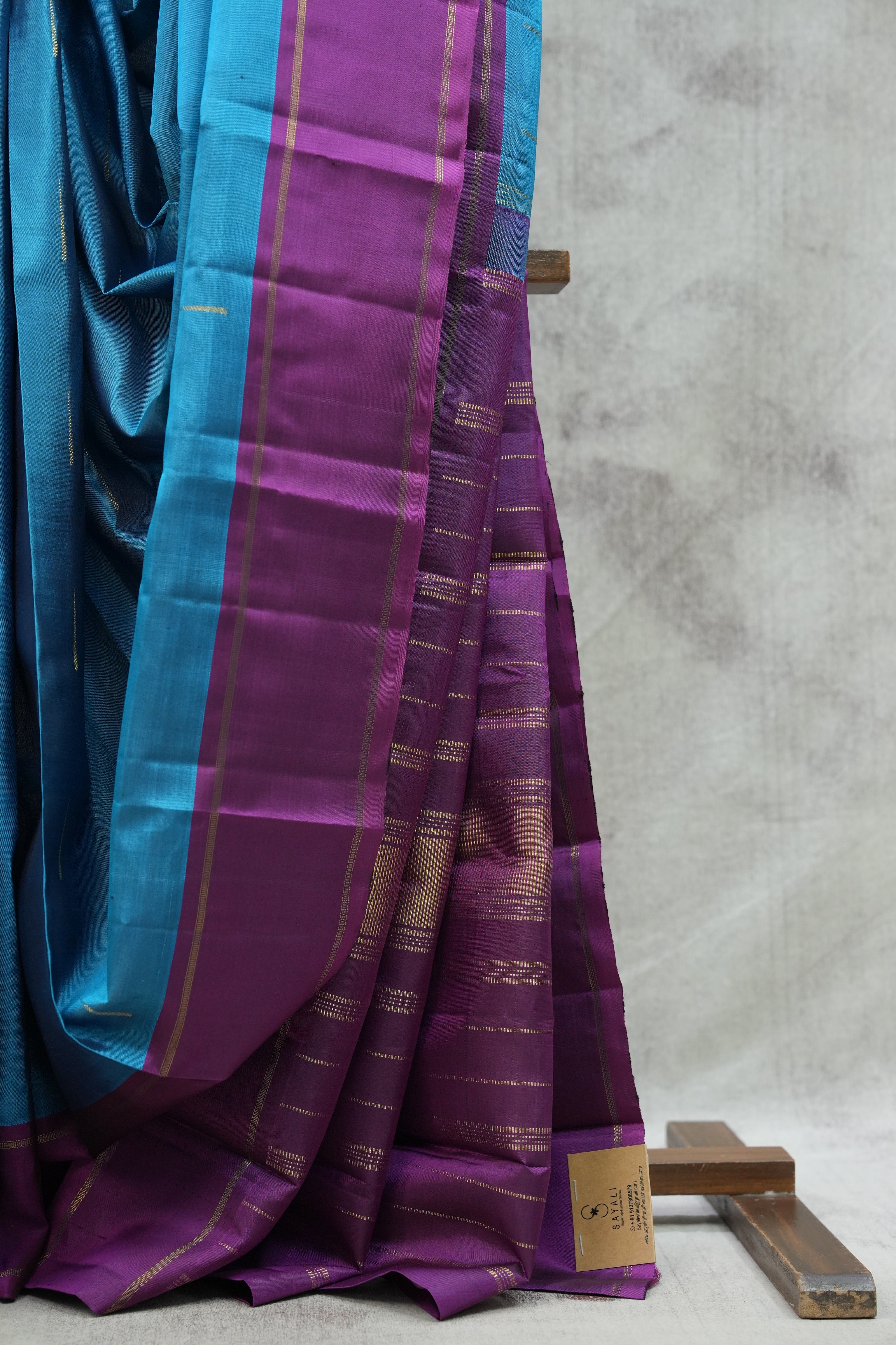 Teal Blue Kanjeevaram Silk Saree-SRTBKSS707