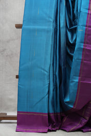 Teal Blue Kanjeevaram Silk Saree-SRTBKSS707
