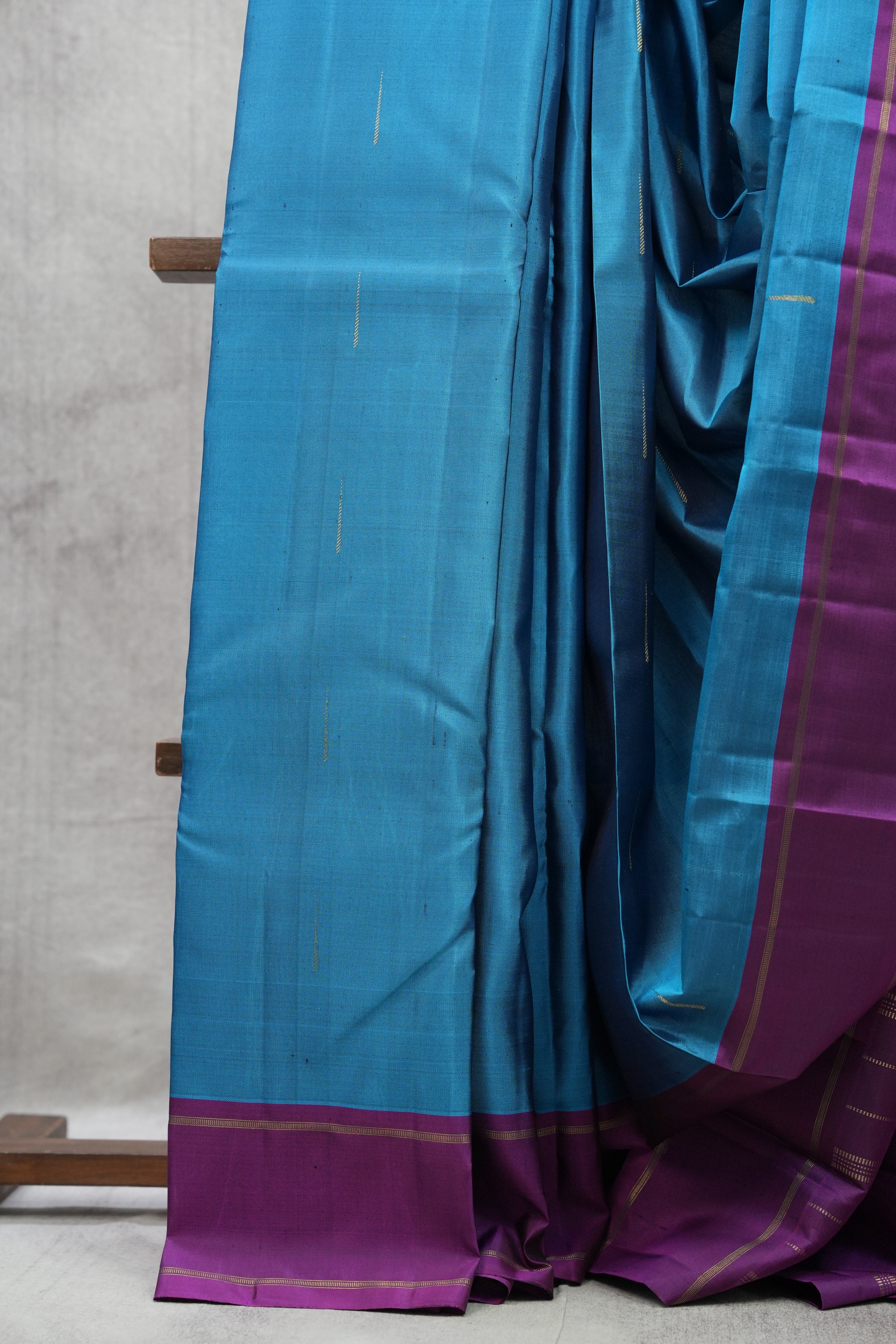 Teal Blue Kanjeevaram Silk Saree-SRTBKSS707