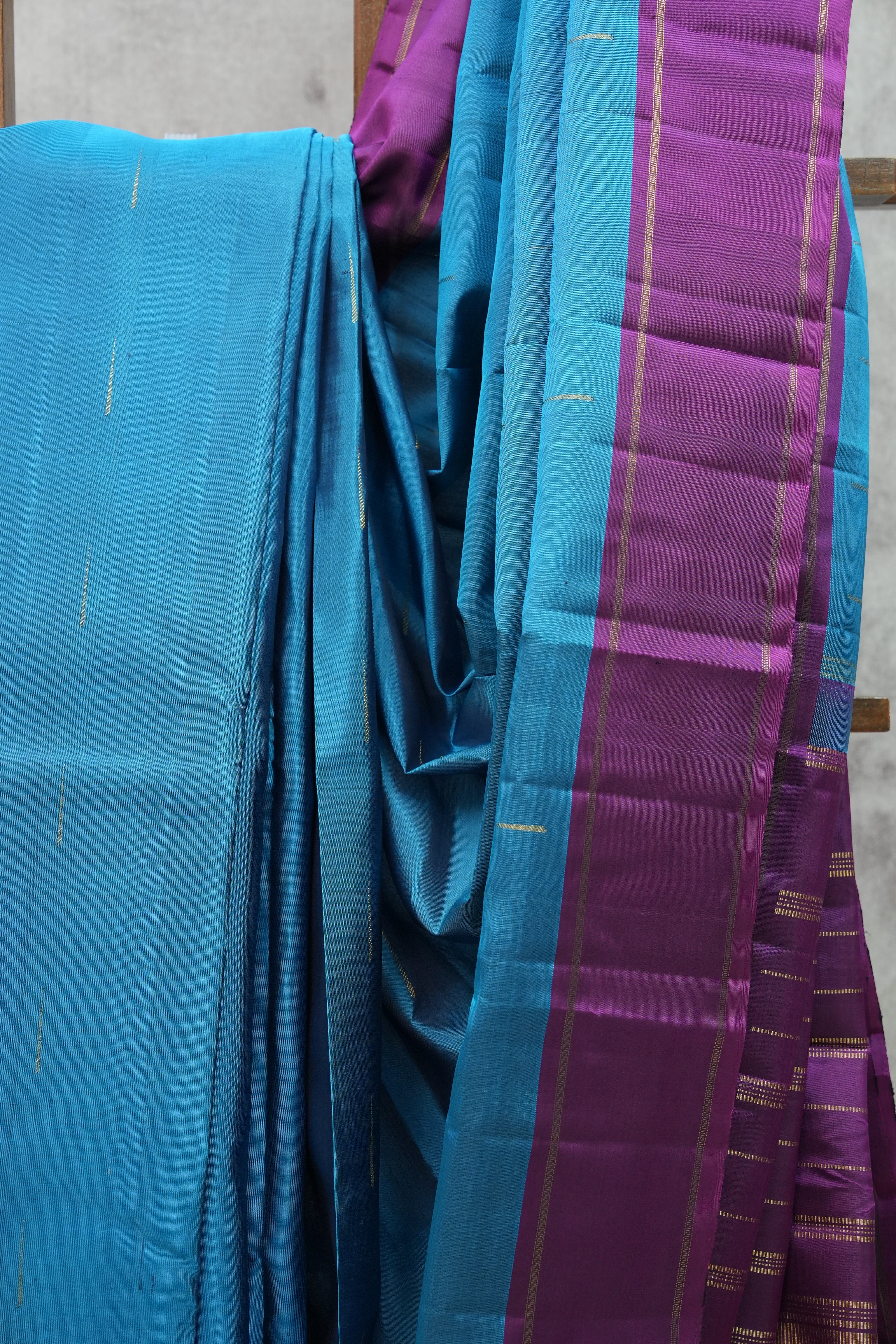 Teal Blue Kanjeevaram Silk Saree-SRTBKSS707
