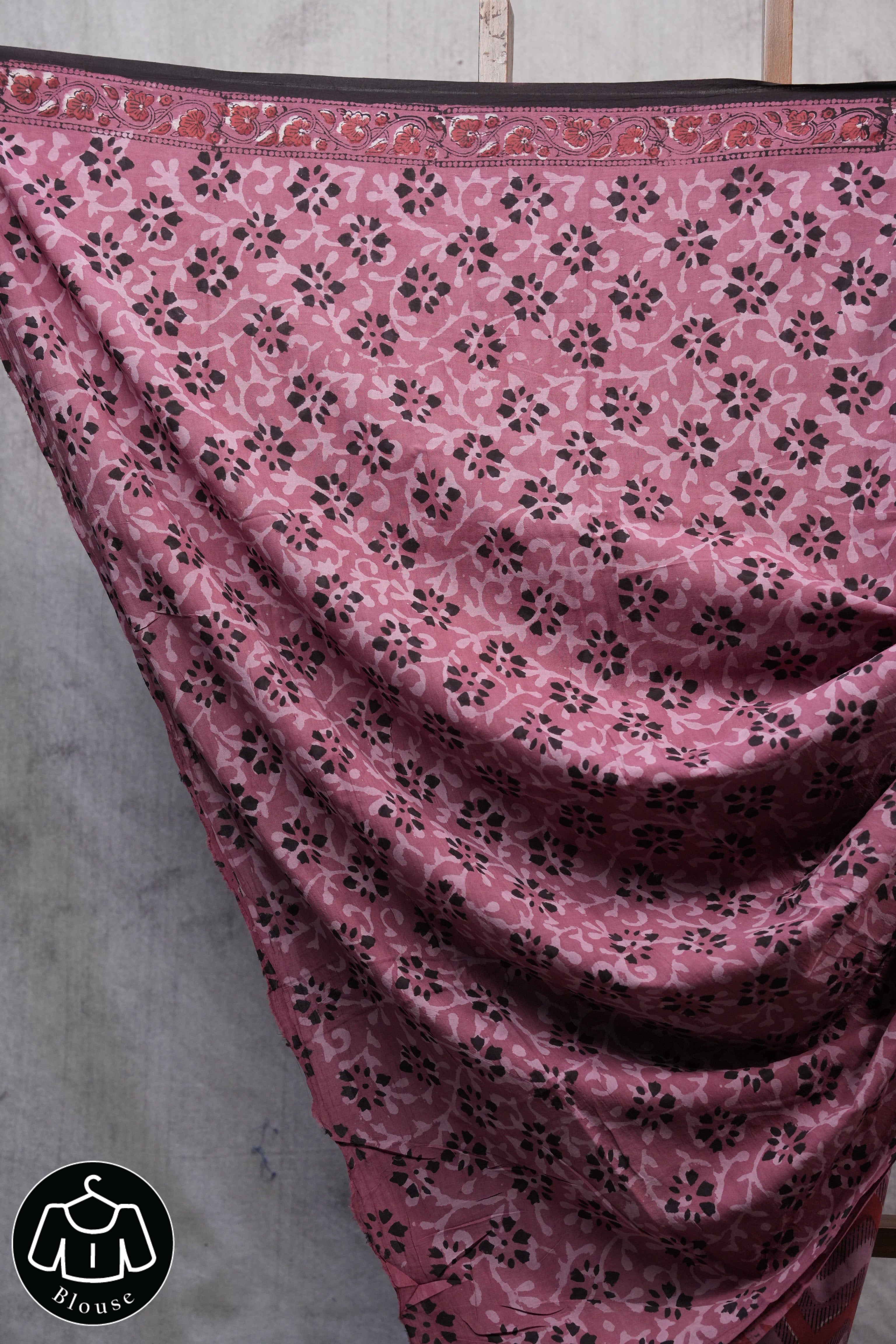 Watermelon Pink HBP Cotton Saree - SRWPCS2520