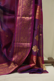 Dual Tone Purple Chanderi Tissue Silk Saree - SRDTPCTS367