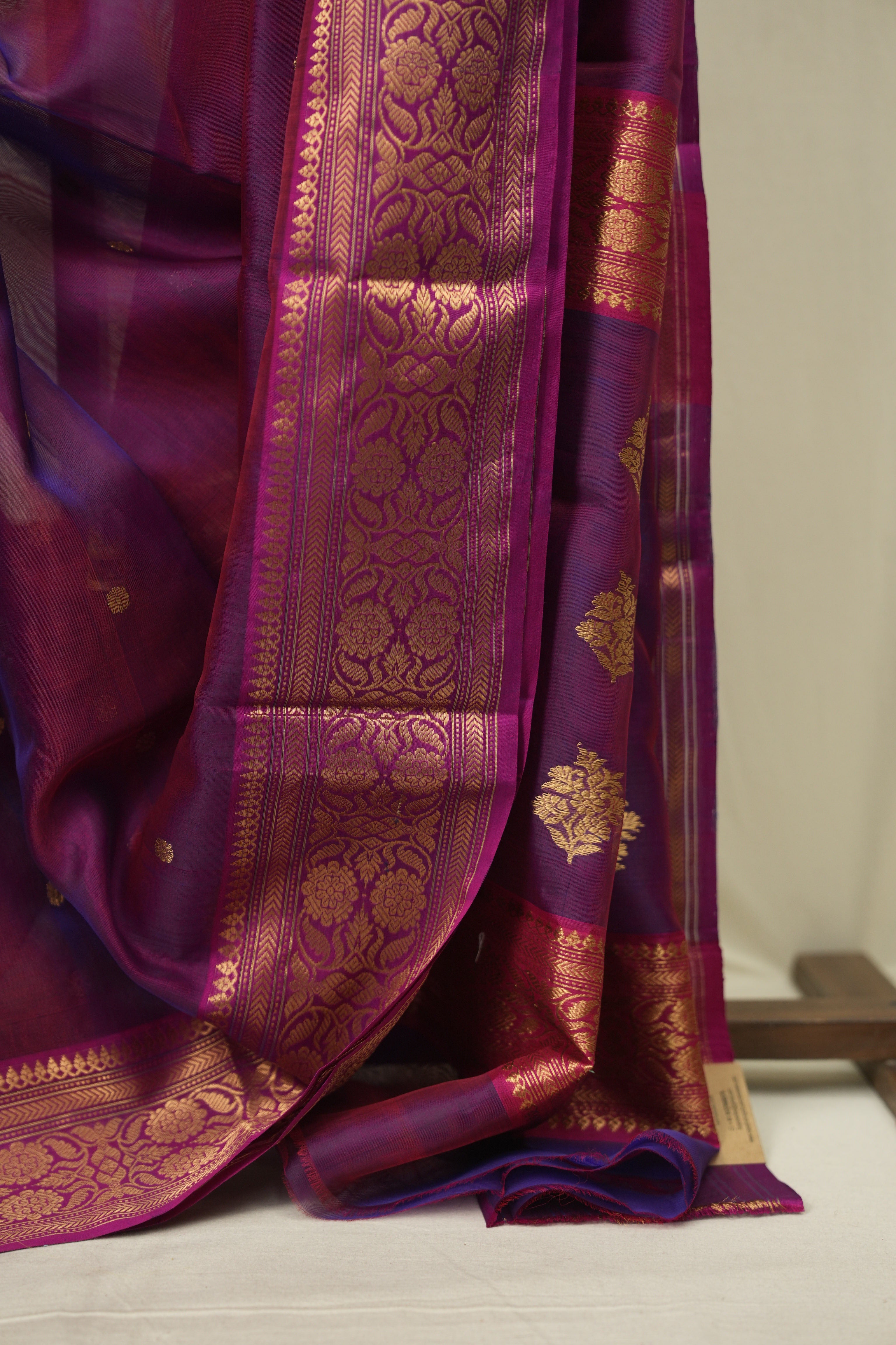 Dual Tone Purple Chanderi Tissue Silk Saree - SRDTPCTS367