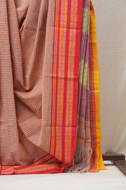 Pink Big Checks Cotton Patteda Anchu Saree - SRPPAS249