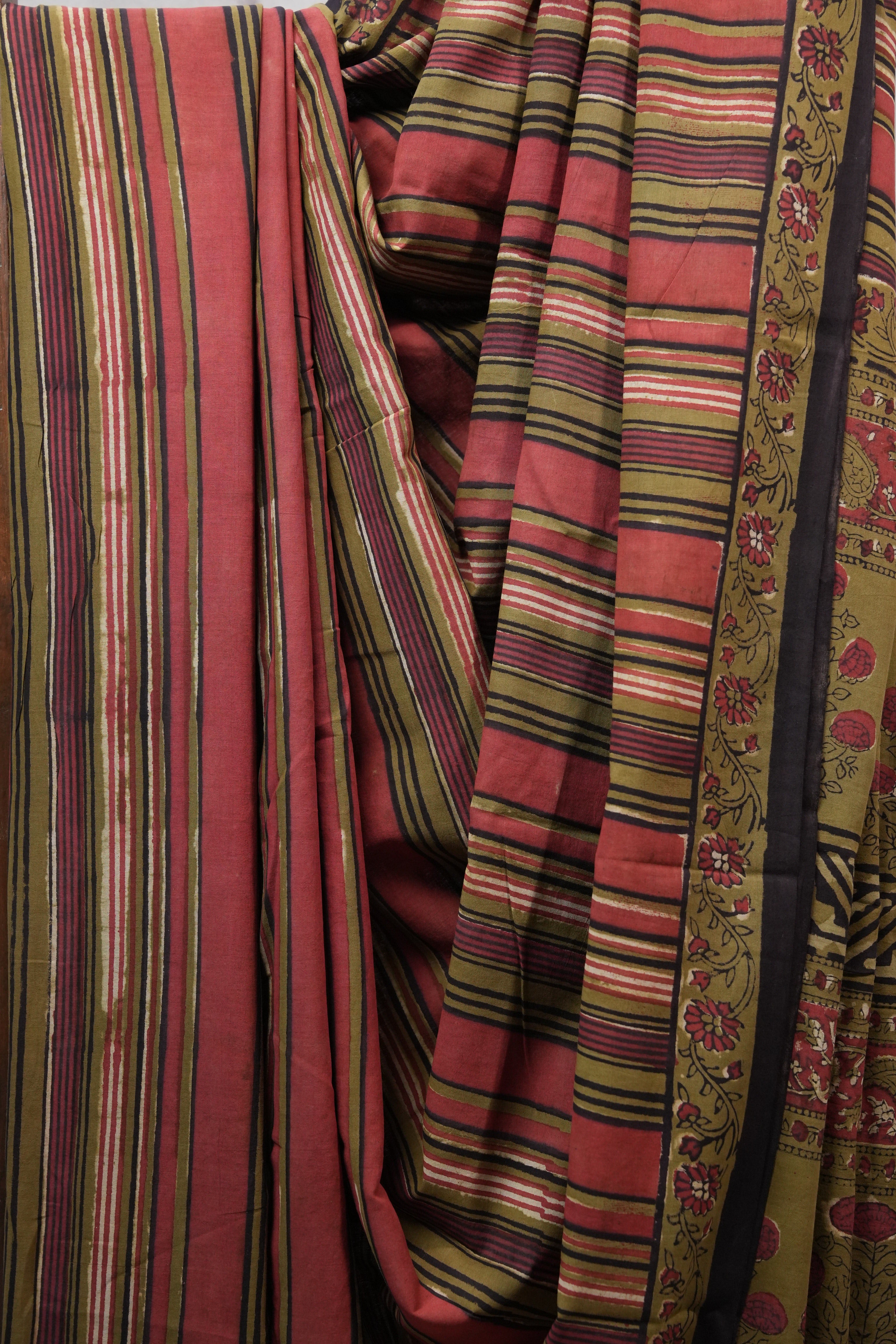 Multicolor HBP Cotton Saree - SRMCS2513