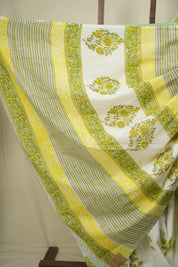 White HBP Cotton Saree - SRWCS3712