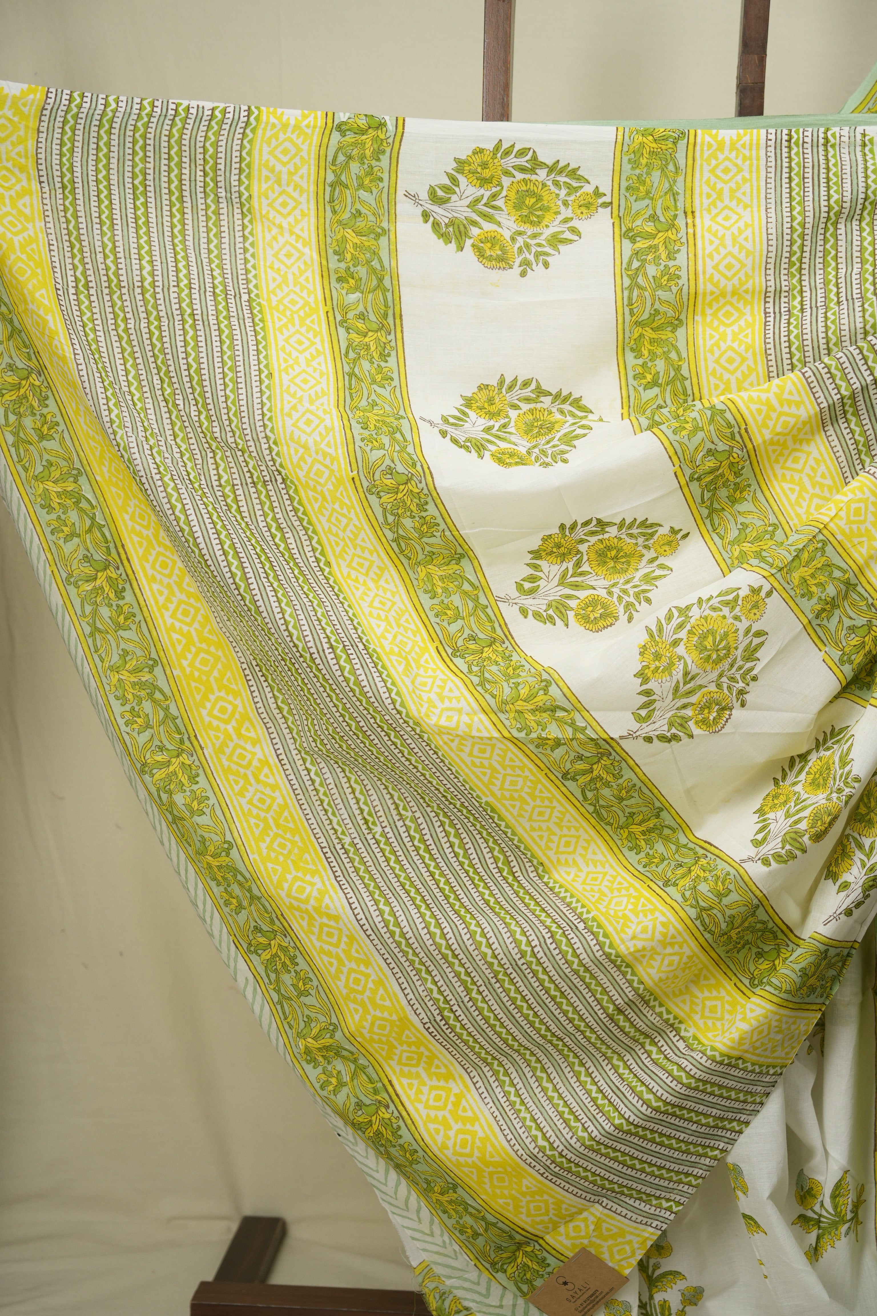 White HBP Cotton Saree - SRWCS3712