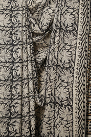 Black HBP Cotton Saree - SRBCS2891