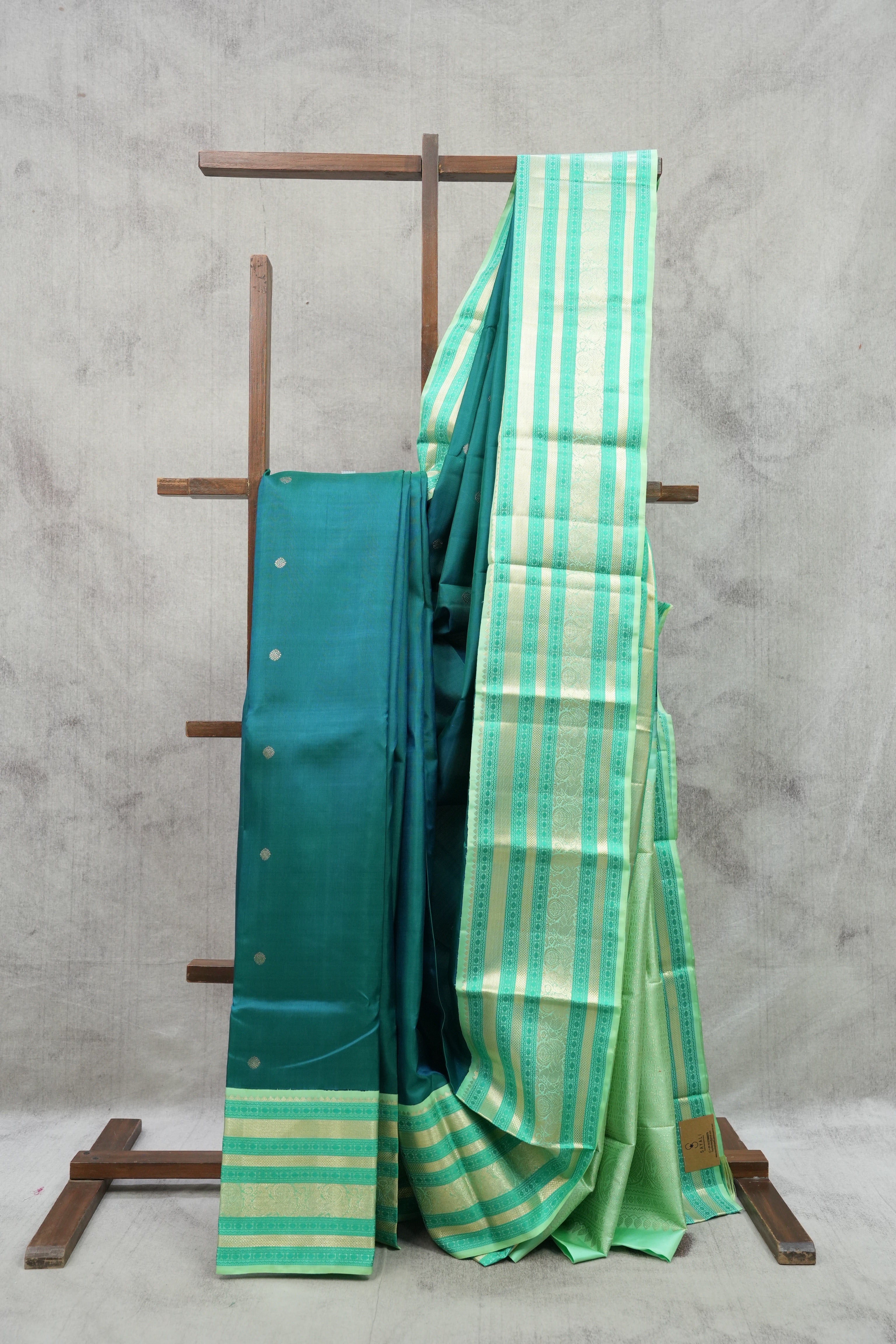 Peacock Green Kanjeevaram Silk Saree-SRPGKSS741