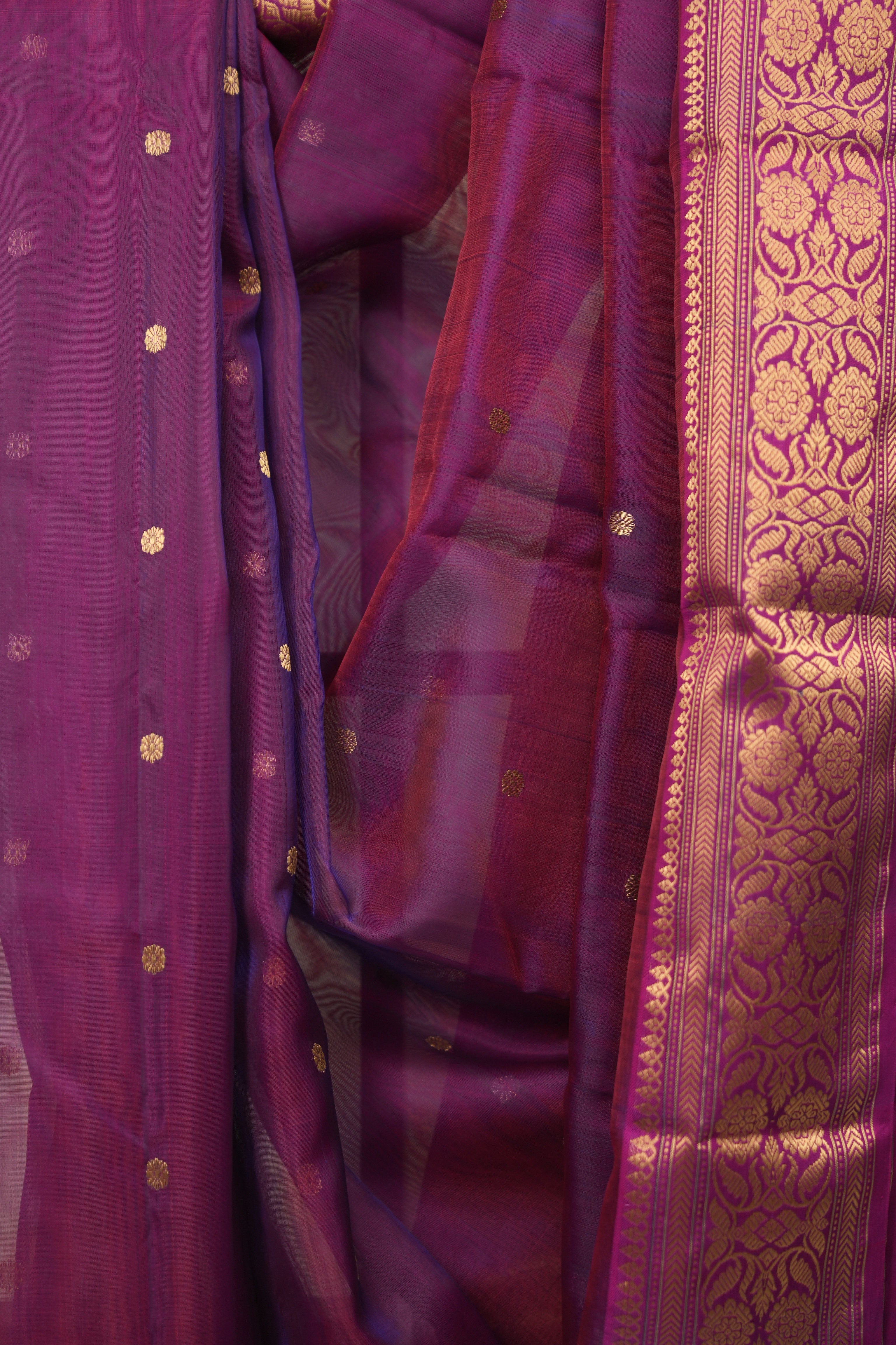 Dual Tone Purple Chanderi Tissue Silk Saree - SRDTPCTS367