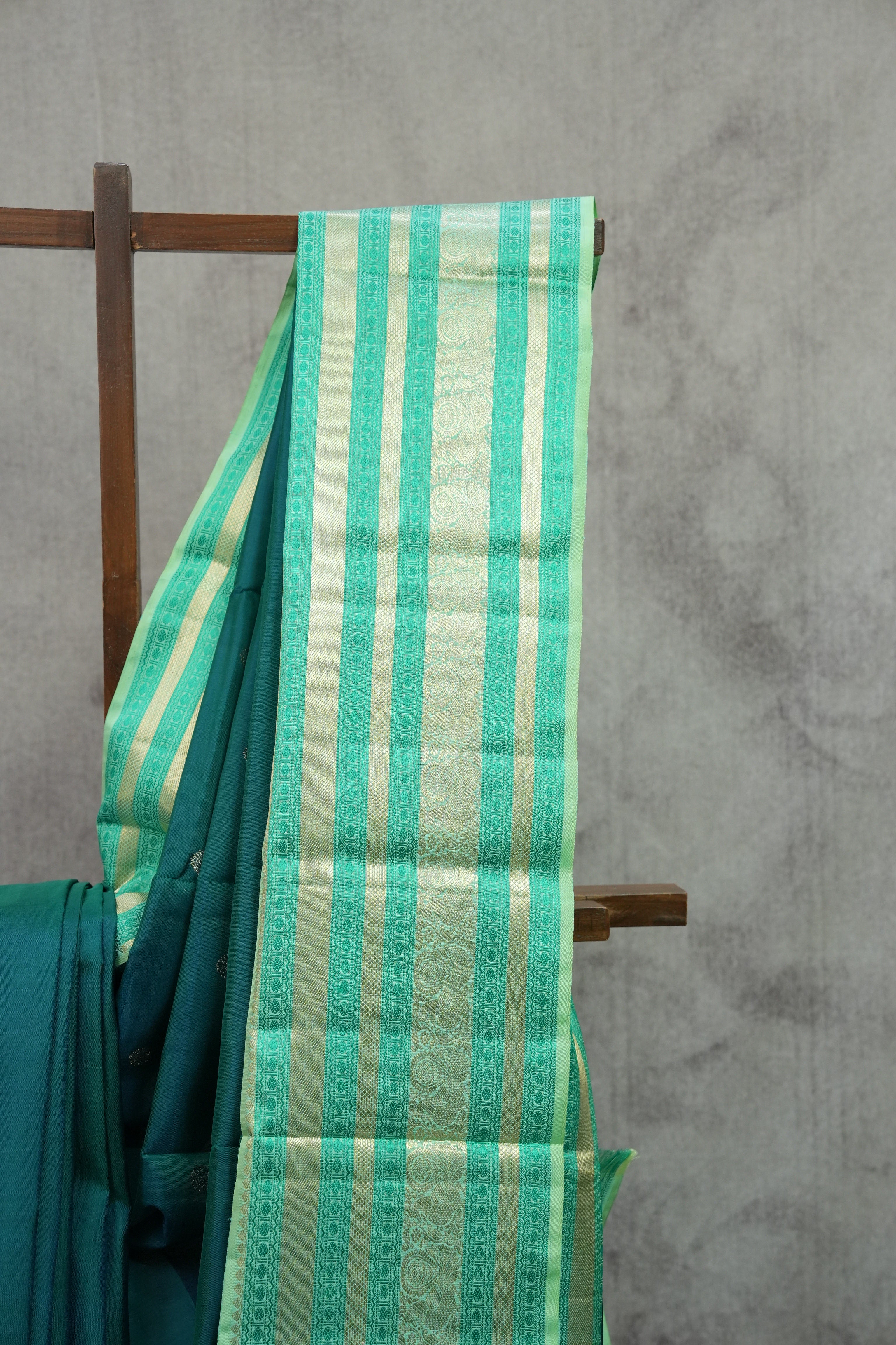 Peacock Green Kanjeevaram Silk Saree-SRPGKSS741