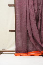Maroon Small Checks Cotton Patteda Anchu Saree - SRMPAS259
