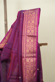 Dual Tone Purple Chanderi Tissue Silk Saree - SRDTPCTS367