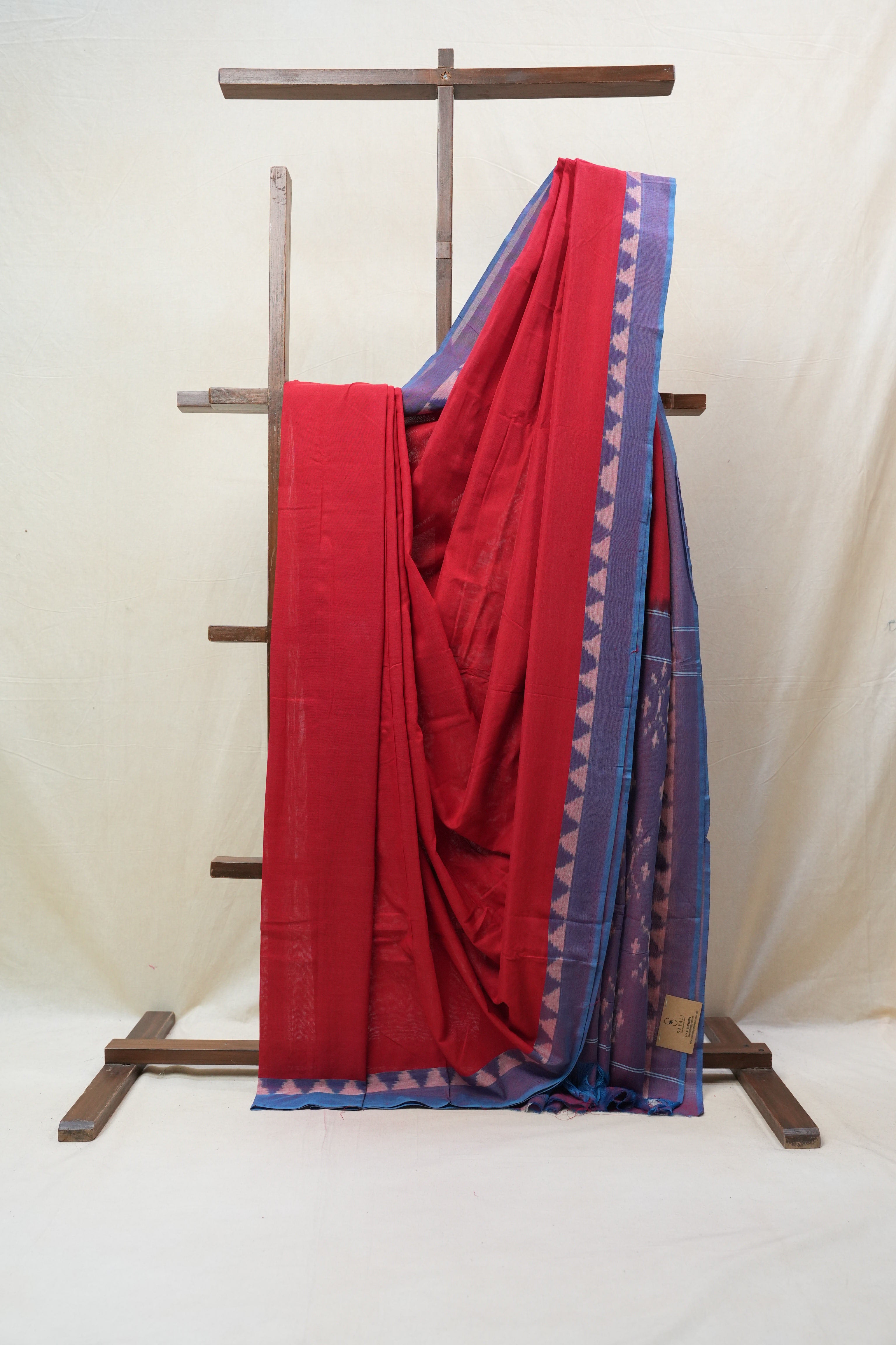Red Pochampalli Cotton Ikat Saree - SRRPCIS505