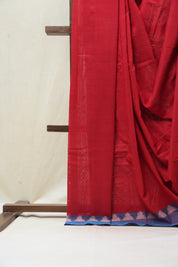 Red Pochampalli Cotton Ikat Saree - SRRPCIS505