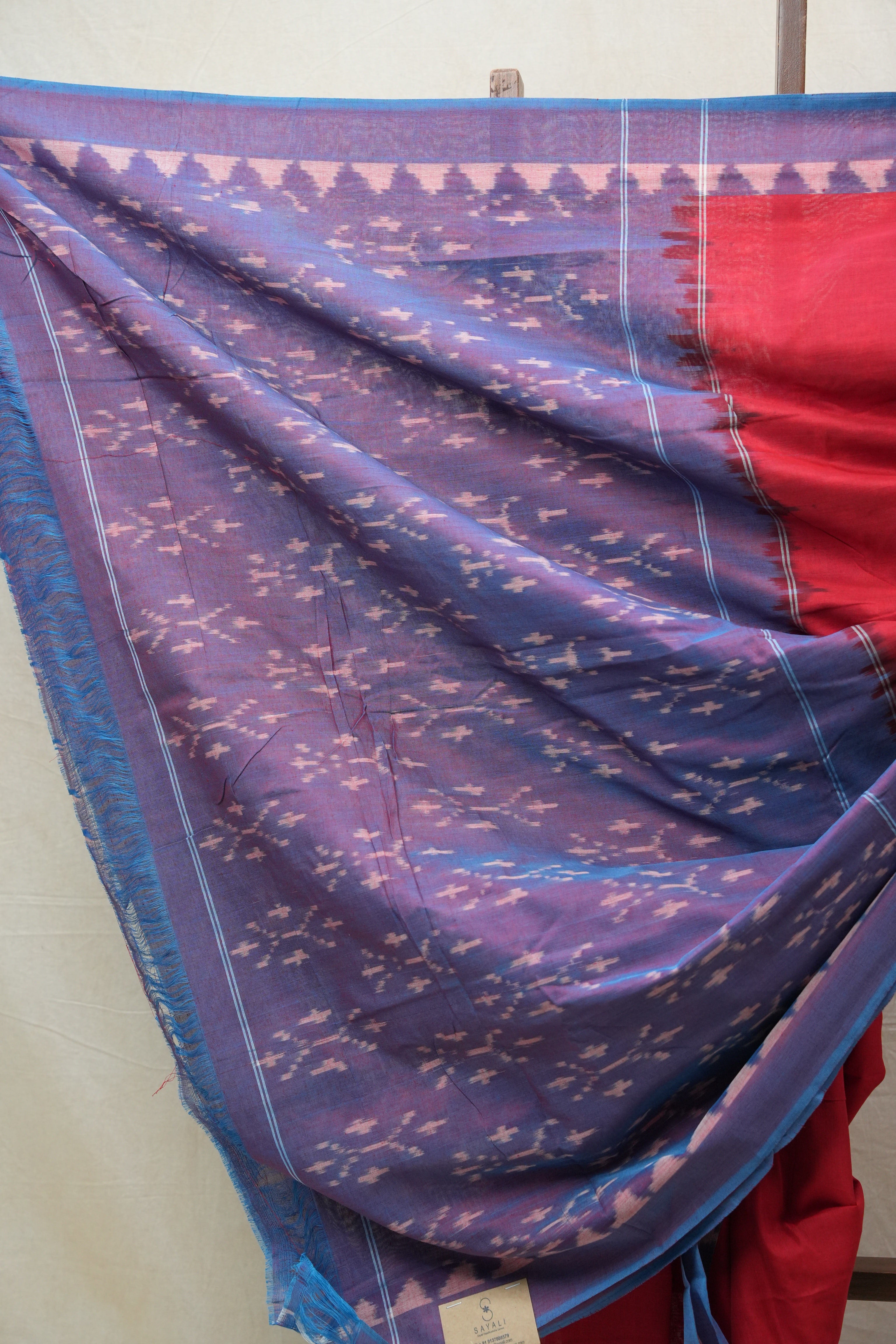 Red Pochampalli Cotton Ikat Saree - SRRPCIS505