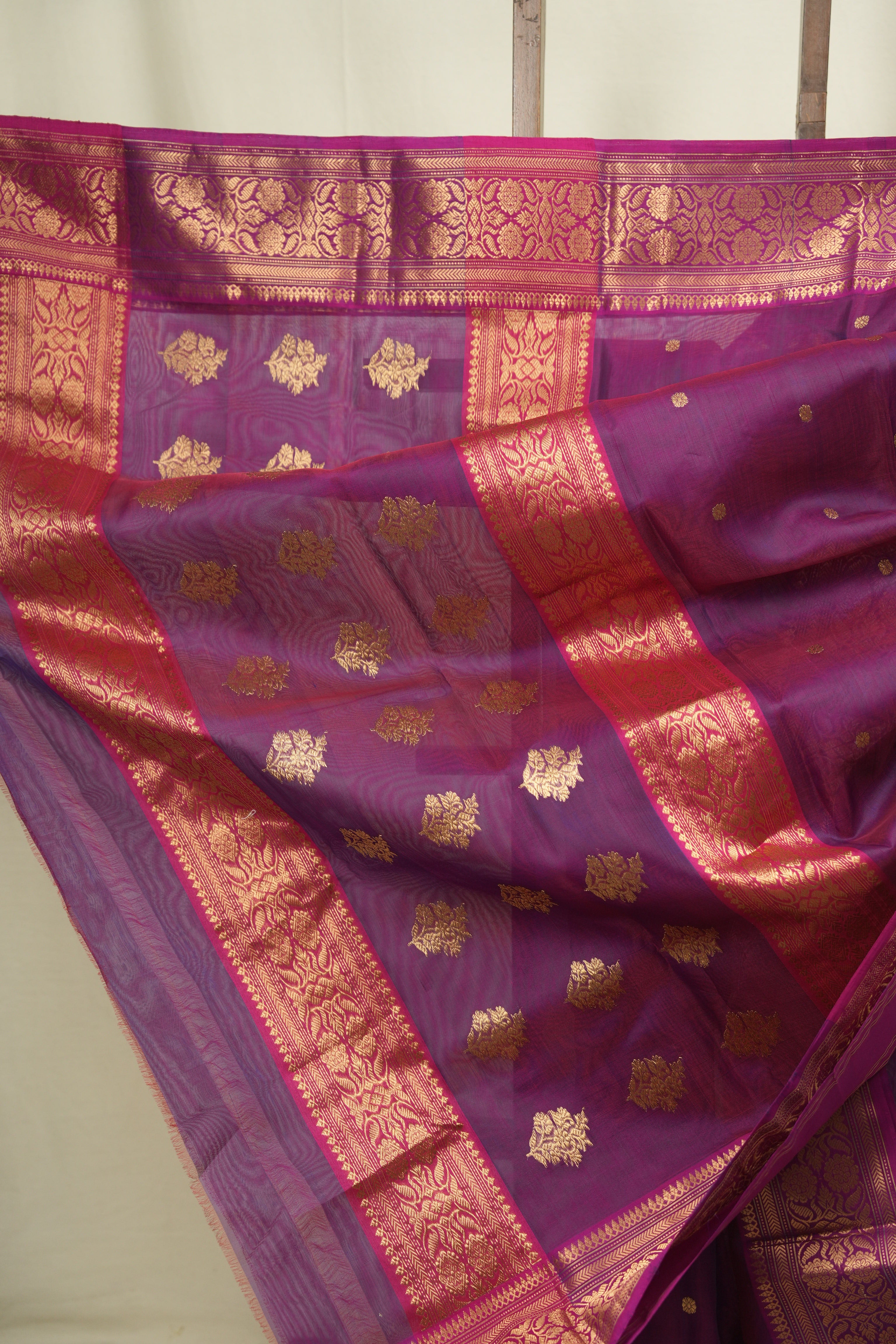 Dual Tone Purple Chanderi Tissue Silk Saree - SRDTPCTS367