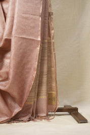 Dusty Pink Tussar Silk Saree - SRDPTSS1566