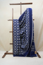 Blue Pochampalli Cotton Ikat Saree - SRBPCIS504