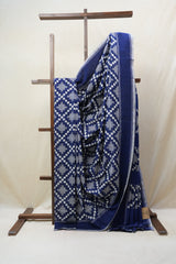 Blue Pochampalli Cotton Ikat Saree - SRBPCIS504