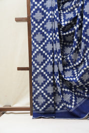 Blue Pochampalli Cotton Ikat Saree - SRBPCIS504