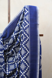 Blue Pochampalli Cotton Ikat Saree - SRBPCIS504