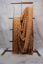 Mustard Yellow HBP Chanderi Cotton Silk Saree With Chanderi Border - SRMYCS1172