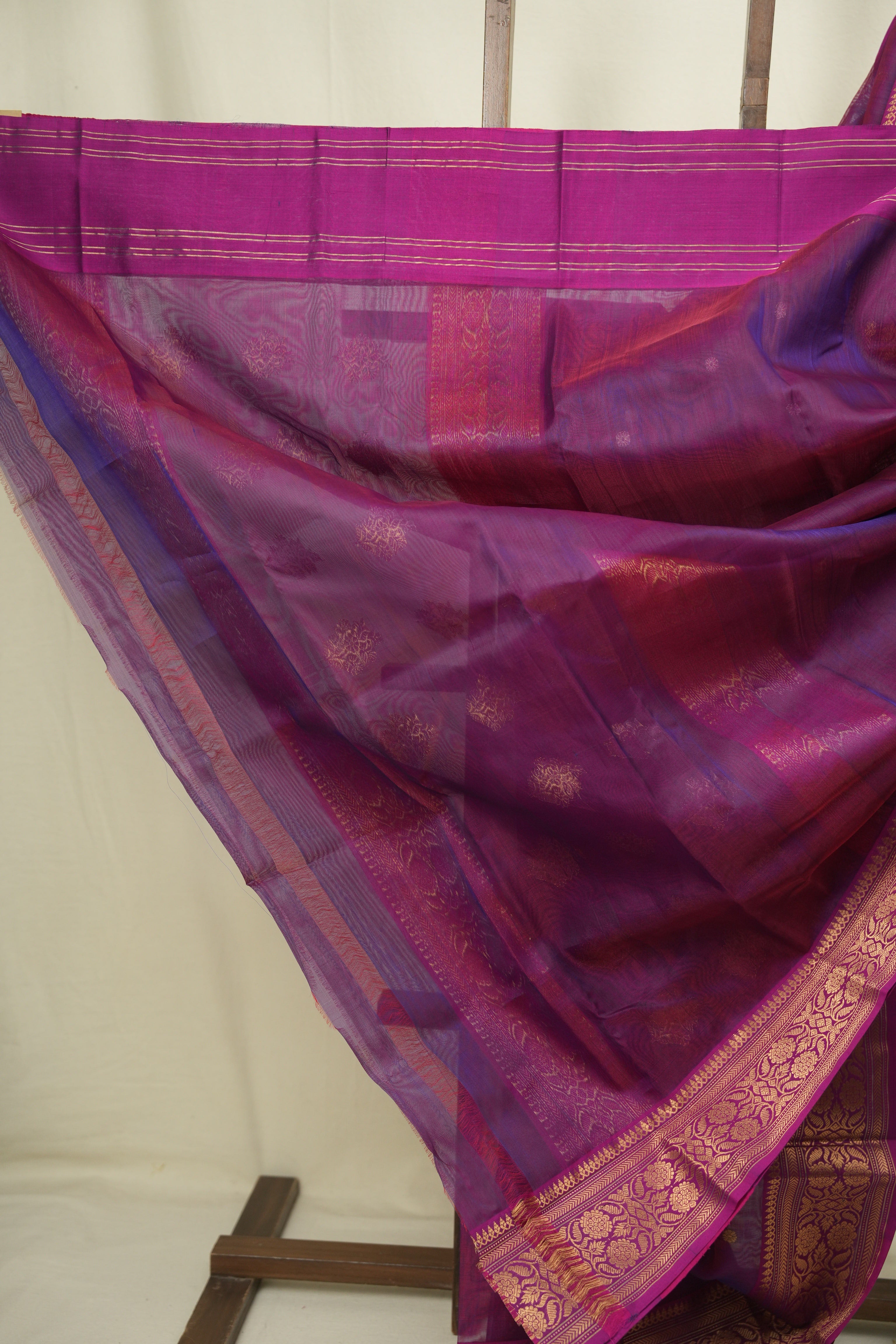 Dual Tone Purple Chanderi Tissue Silk Saree - SRDTPCTS367