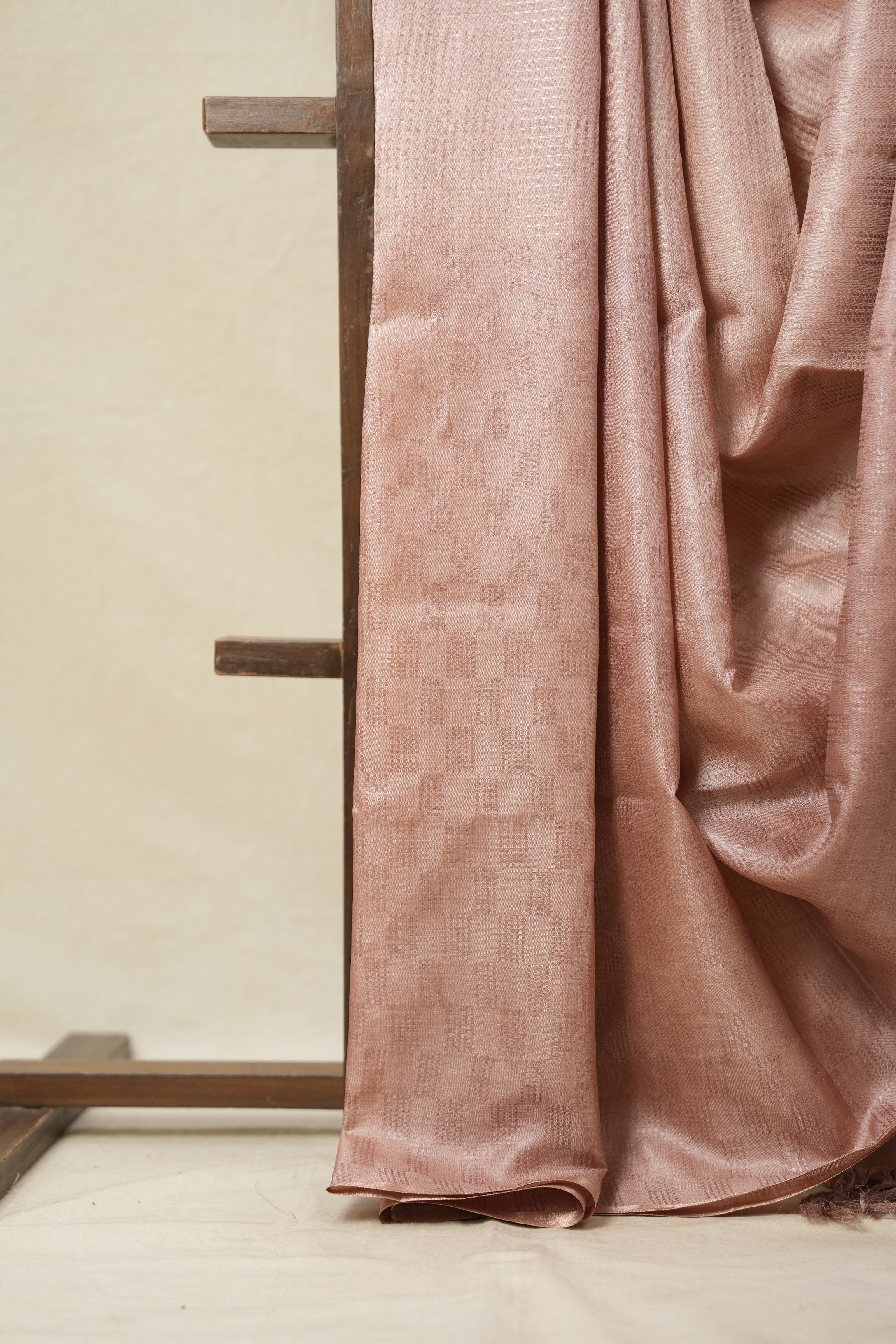 Dusty Pink Tussar Silk Saree - SRDPTSS1566