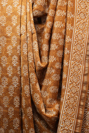 Mustard Yellow HBP Chanderi Cotton Silk Saree With Chanderi Border - SRMYCS1172