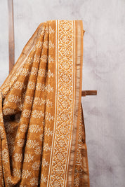 Mustard Yellow HBP Chanderi Cotton Silk Saree With Chanderi Border - SRMYCS1172