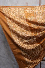 Mustard Yellow HBP Chanderi Cotton Silk Saree With Chanderi Border - SRMYCS1172