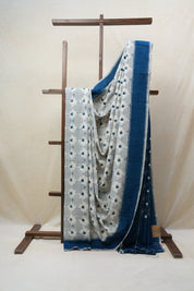 White Pochampalli Cotton Ikat Saree - SRWPCIS502