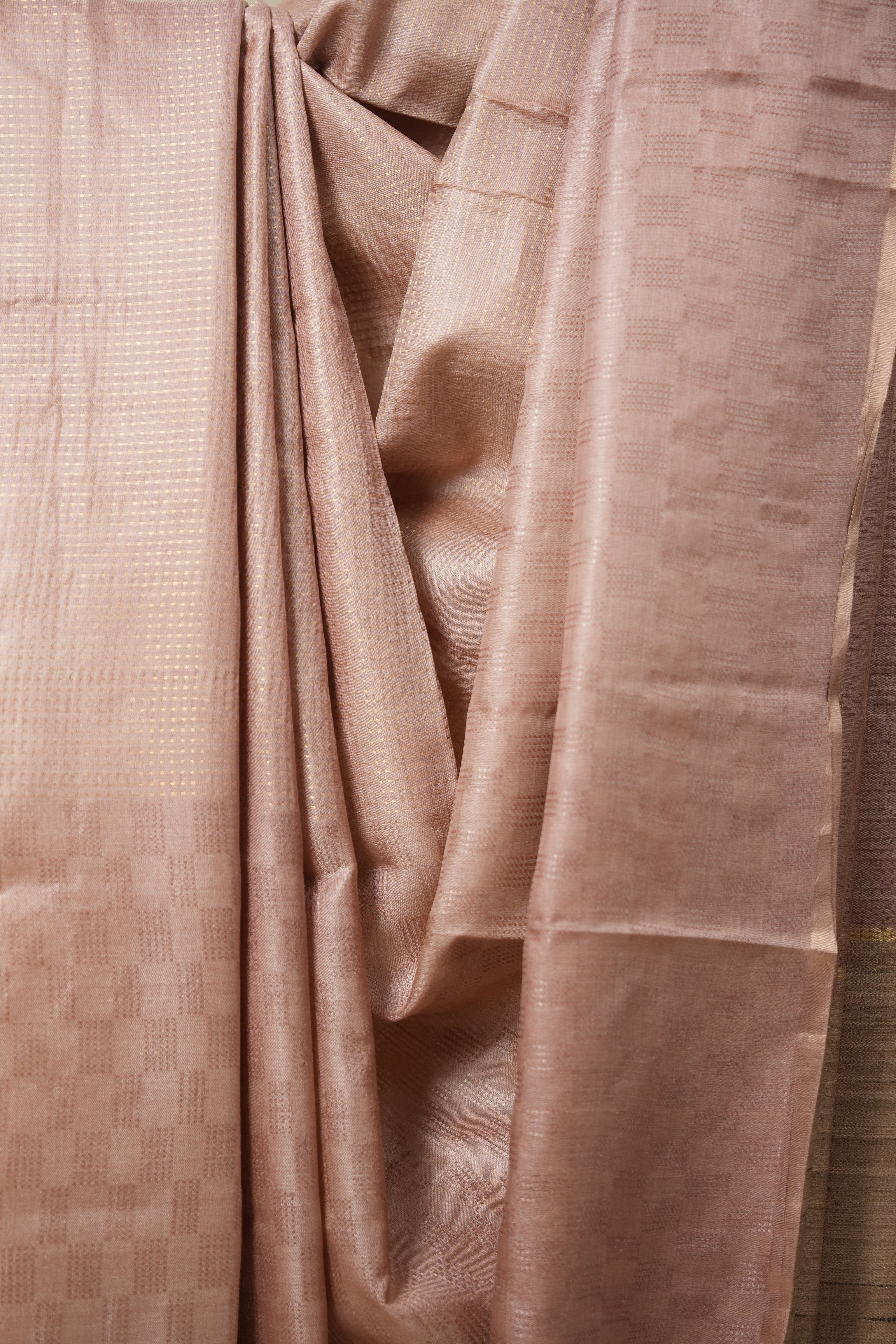 Dusty Pink Tussar Silk Saree - SRDPTSS1566