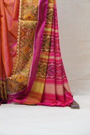 Two Tone Pink Rajkot Patola Silk Saree - SRTTPRPSS372
