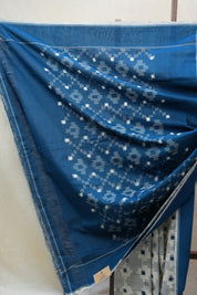 White Pochampalli Cotton Ikat Saree - SRWPCIS502