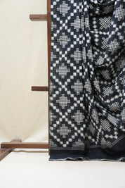 Black Pochampalli Cotton Ikat Saree - SRBPCIS501