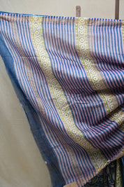 Blue HBP Cotton Silk Saree With Maheshwari Border - SRBCSS1224