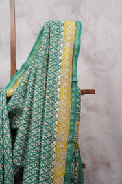 Green HBP Chanderi Cotton Silk Saree With Chanderi Border - SRGCS1162
